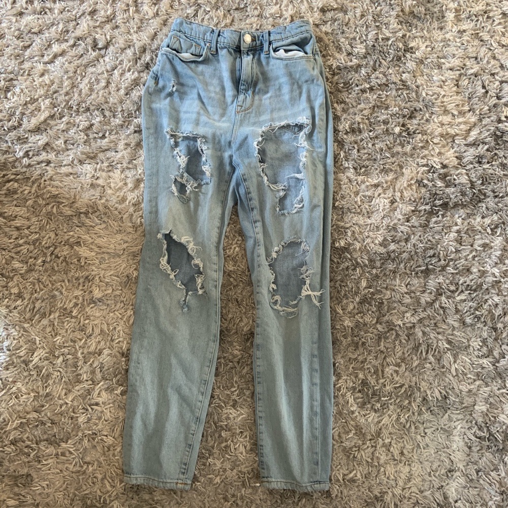 BDG High rise light wash ripped jeans